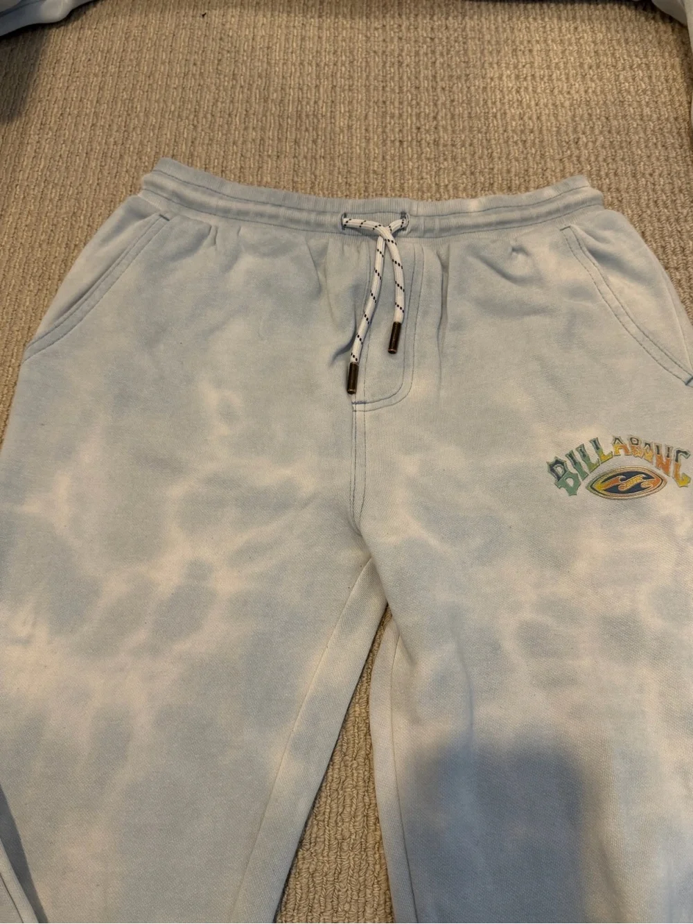 Billabong Light Blue & White Tie-Dye Hoodie & Jogger Set